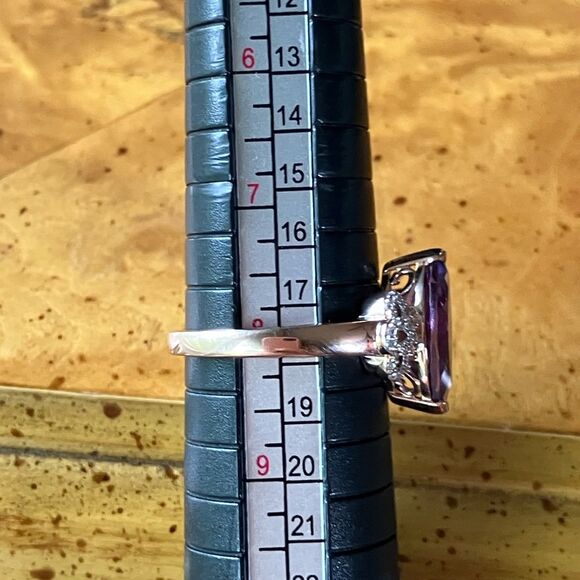 Rose De France Amethyst Marquise Cut Sterling Silver Ring Size 8 - Picture 8 of 9